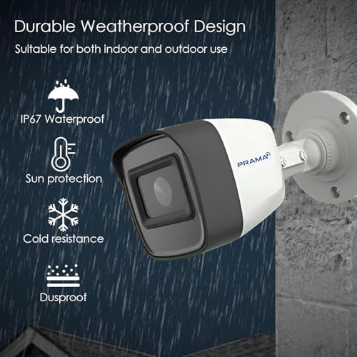 Image of PRAMA PT-NC140D3-N(D2) 4MP Fixed Bullet Network Camera with Advanced IR, IP67, and AI Human /Vehicle Detection | Included PVC Stickers