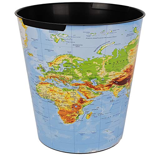 Papierkorb / Behälter - Weltkarte - Welt & Erde - Länder - 10 Liter - wasserdicht - aus Kunststoff - Ø 28 cm - großer Mülleimer / Eimer - Abfalleimer - Aufbew.. - Image 7