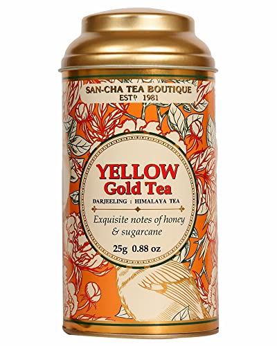 Image of Sancha Tea Boutique, Yellow Gold White Tea, 25g Golden Needle White Tea Buds, Harvested in Darjeeling, Rare Loose Leaf Premium Tea