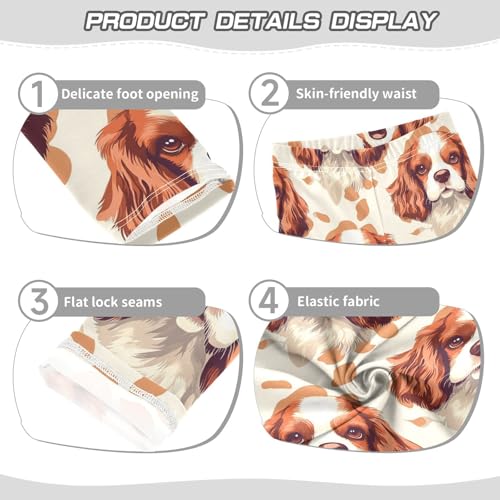 Charles Spaniel Girls Leggings,Workout Leggings for Girls Toddler Athletic Legging Size for 3-10T3