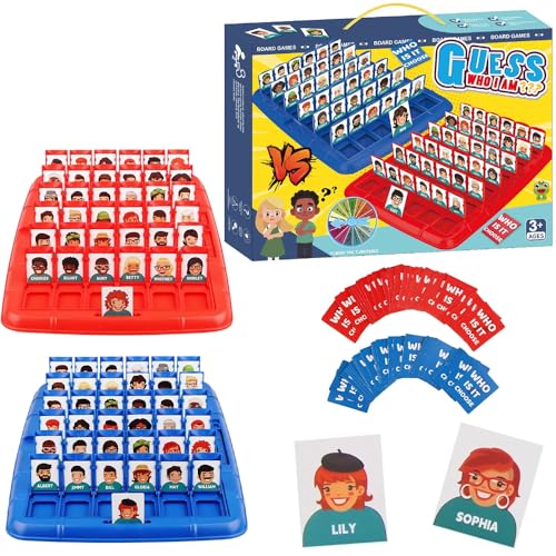 XUXLEKK Jogo Quem é, adivinhe quem sou jogo, quem é divertido jogo de mesa, jogos de adivinhação em família, divertido jogo de tabuleiro de adivinhaças, jogos para família Parents