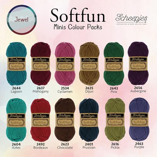 Image of Scheepjes Softfun Color Pack 12 x 20 g - Jewel