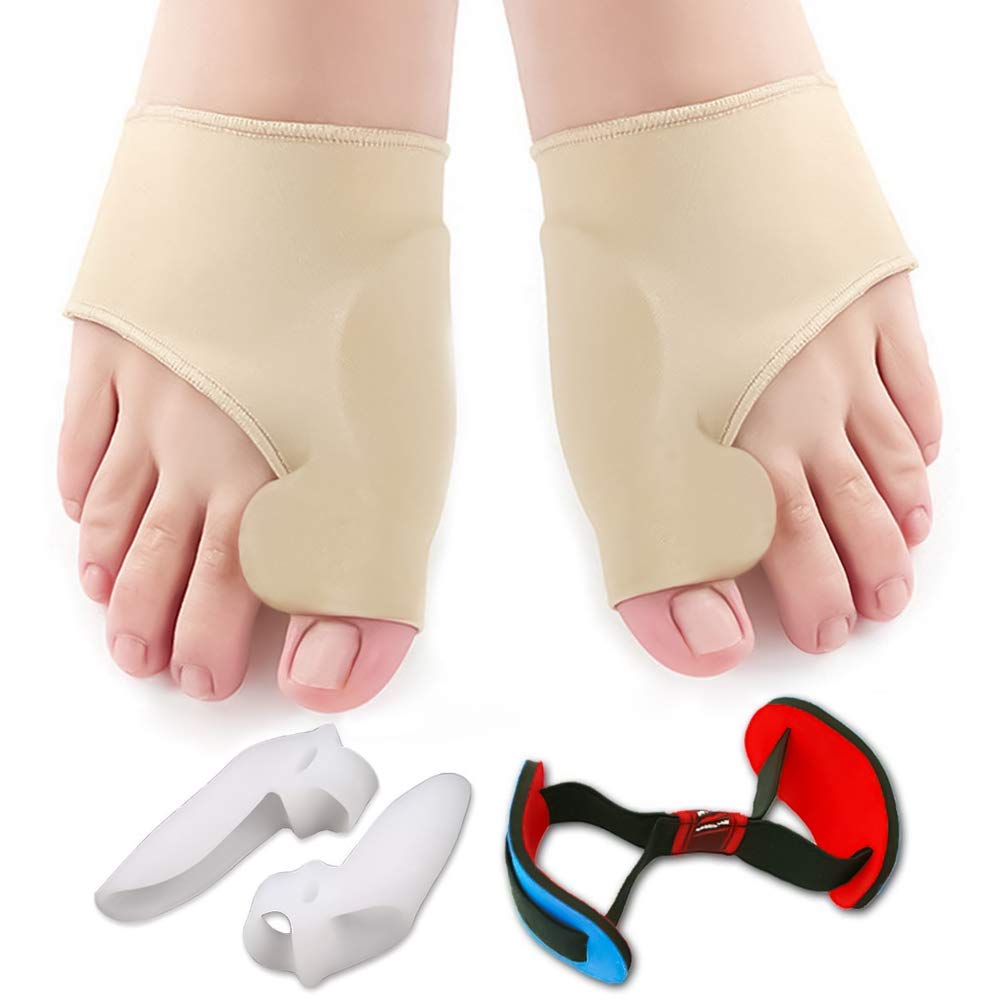 Bunion Corrector Set-Includes Bunion Corrector/Gel Big Toe Guards/Bunion Tension Band,Bunion Pads for Hallux Valgus Bunion Pain Relief