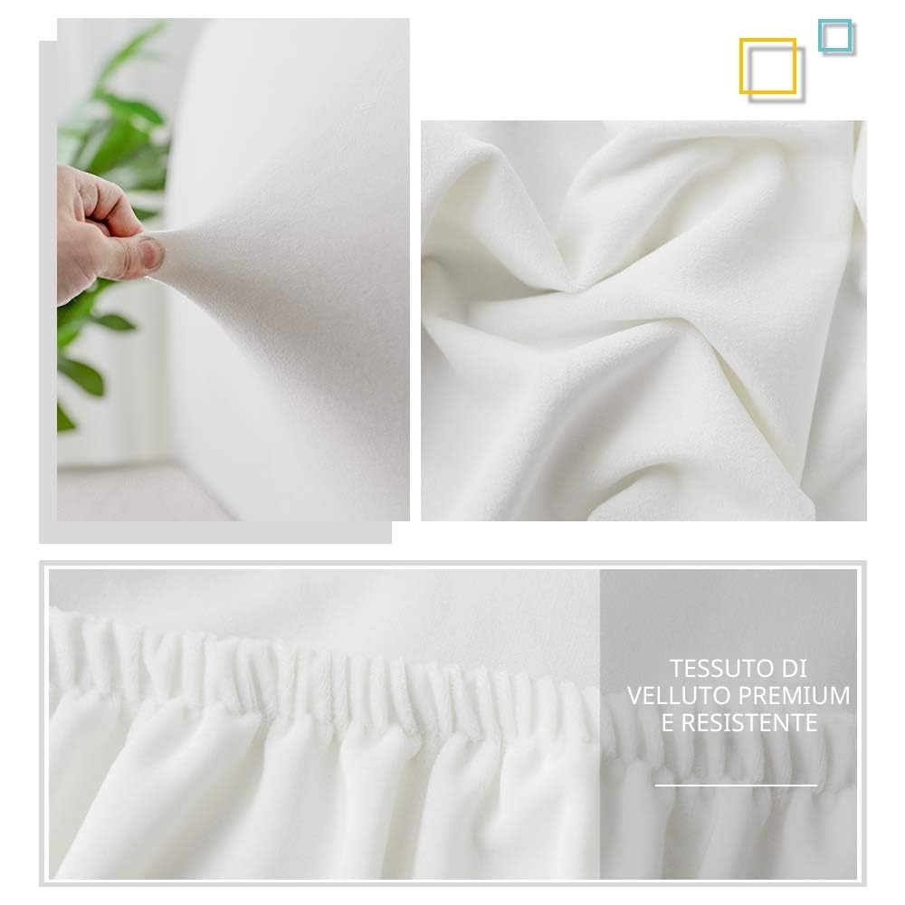 DUJUIKE Copertura Per Testiera, Fodera per Testiera Del Letto Tessuto in Velluto Elasticizzato, copertura protettiva con fondo elastico per la decorazione del letto (Bianco, 180cm-200cm)