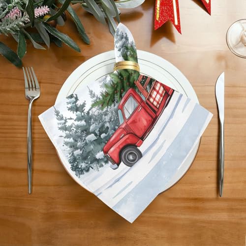 Servilletas de Tela Navideñas Set x6 Multicolor 20x20 pulg miniatura 3