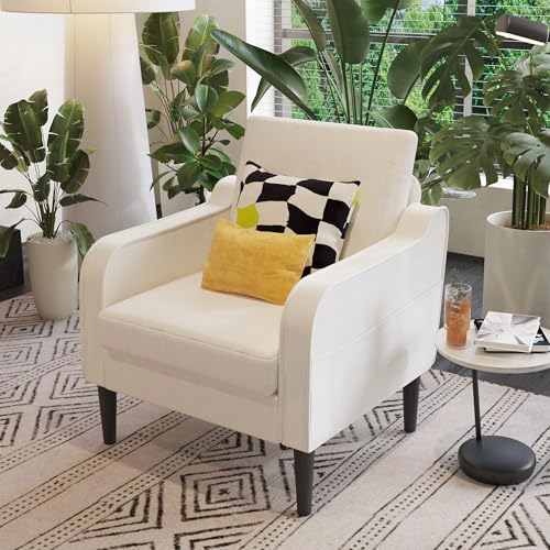Sillón Plegable Chenille Crema miniatura 1