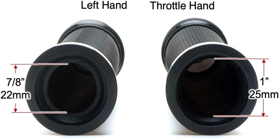 Motorcycle 7/8" Hand Grips - Universal Gel Rubber CNC Billet Aluminum Handlebar Grip With Bar End For 7/8" Handle bar ATV Motorcycle