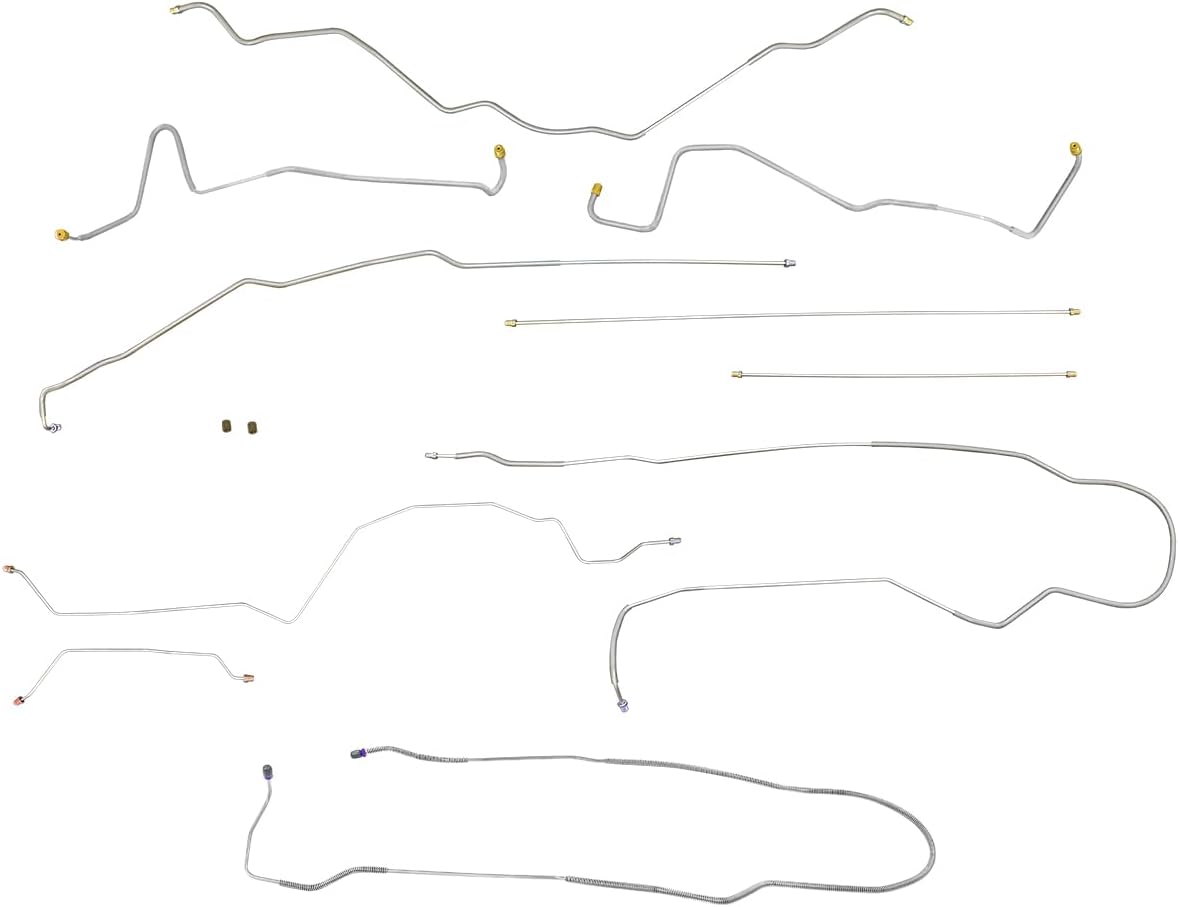 Inline Tube Compatible with 1994-97 Ford F250 F350 2wd & 4wd All Cabs & Bed Lengths Complete Brake Line Kit, Stainless