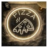 Luz de Diseño de Digital Letrero De Neón Para Pizza, Tallado En 3D, Alimentado Por USB, No Requiere Batería, Decoración De Pared, Decoración De Luces De Neón Para Pizza Regulables(30cmx30cm)
