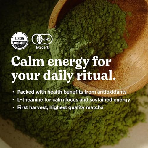 Image of Chamberlain Coffee Honey Matcha Ceremonial Grade Green Tea Powder - Antioxidant Rich, L Theanine, Calm Energy, Signature Vegan Matcha Powder - Premium First Harvest Japanese Green Tea - 30g