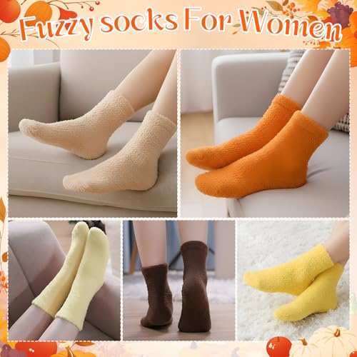 Image of Foaincore 12 Pairs Fuzzy Socks Bulk for Women Cozy Fluffy Slipper Socks Warm Soft Sleeping Gifts for Home