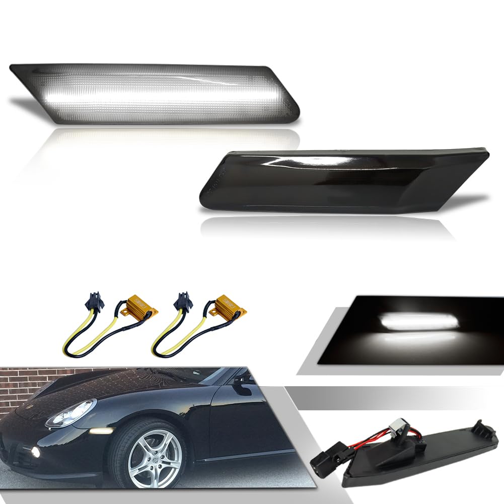 Amazon.com: GTINTHEBOX Smoked Lens White LED Front Bumper Side