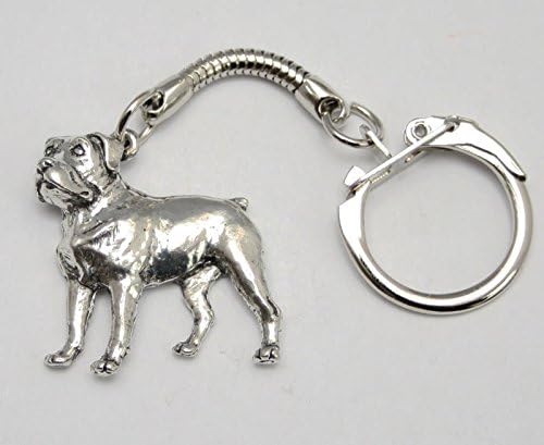 Solid Pewter Rottweiler Dog Keychain