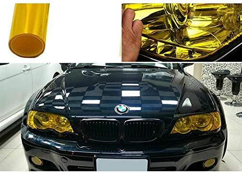 TOTMOX Car Light Folie, Tönungsfolie aus Vinyl für Scheinwerfer, Rücklicht, Nebelschlussleuchte, Gelb, 30 cm x 200 cm