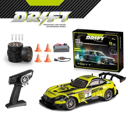 Image of 2.4G 1:16 RC Drift Car - 30KM /H High-Speed Remote Control Racer with Smooth Drifting, LED Lights, Dual Tyres & Durable Off-Road Design for Kids & Teens