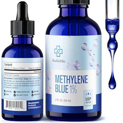Methylene Blue Pharmaceutical Grade 2oz&ndash; USP Grade 1% Solution, Third-Party Tested Brain Health Supplement for Methylene Blue Humans, No Formaldehyde, No Alcohol
