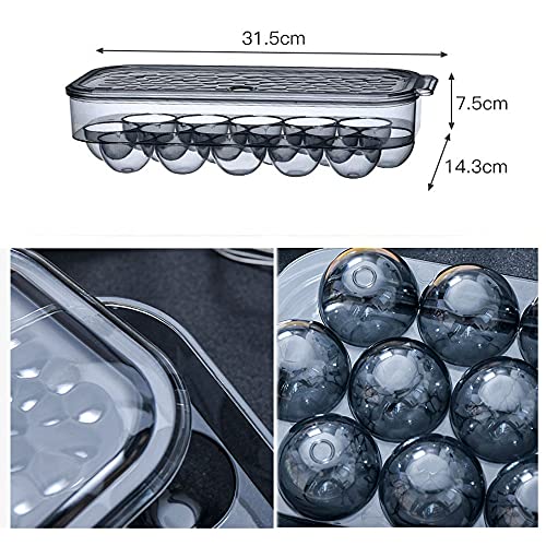 Egg Storage Box, 2Pcs Transparent Egg Box, Kitchen Plastic Egg Holder Trays, Eggs Carrier Container, Egg Tray for Refrigerator with 16 Grids, for Home & Kitchen Refrigerator