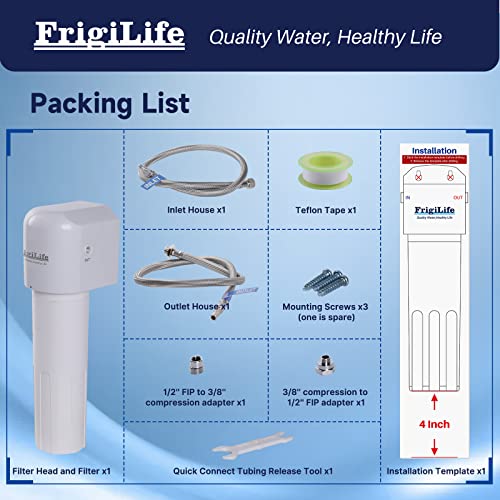 Frigilife Under Sink Water Filter System, 22K Gallons Ultra High Capacity, Direct Connect Under Counter Drinking Water System And Replacement Filter 0.5 Micron, Removes 99.99% Chlorine, Large Particle #TOP7