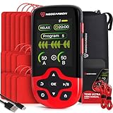TENS Unit Muscle Stimulator Ultra for Pain Relief & Recovery, TENS EMS Machine with PMS Steady Mode, Dual Channel Stim Machine for Muscle Therapy, Red