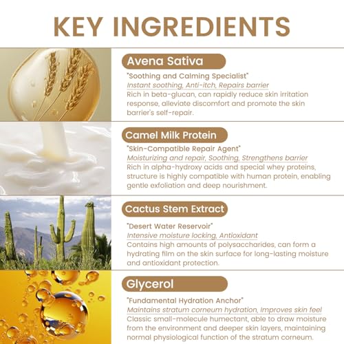 AOAO Camel Milk Cactus Moisturizing Repair Cream, Moisturizer Night Cream for Face and Neck, Maintains Normal Stratum Corneum Hydration, Fast-Absorbing & Nourishing, Improves Skin Feel, 130g/4.6oz