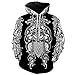 Serired - Felpa con cappuccio da uomo, motivo vichingo con cerniera, stampa 3D, con martello di Odin Mjolnir di Thor, Fenrir Vegvisir a maniche lunghe, con cappuccio, taglia 5XL, colore: nero