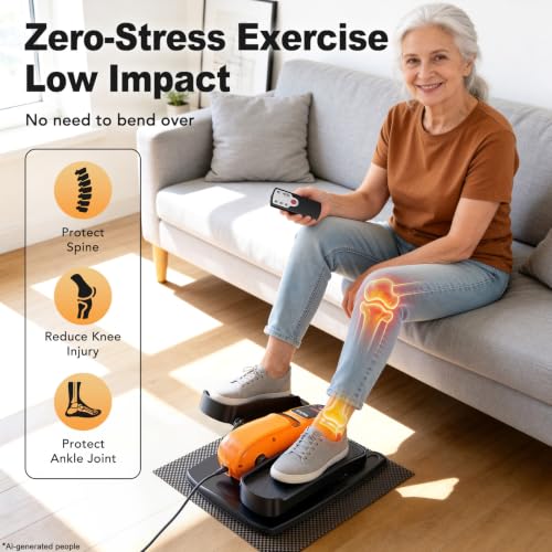 Image of Under Desk Elliptical Machine,Leg Exerciser While Sitting for Seniors with 12 Adjustable Speed RF Remote Control,Quiet & Portable Mini Seated Pedal Exerciser with Non-Slip Mat for Home Office