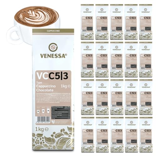 VENESSA Cappuccino Chocolate VC5/3 - Polvo de cacao (20 x 1 kg, con café soluble y cacao en polvo, apto para todas las cafeteras automáticas y Vending)