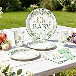 286 Pcs Sage Green Baby Shower Decorations Set-Serves 25 Guests -All-in-One Gender Neutral Party Supplies Kit Includes Balloon Arch, Backdrop, Tableware Set, and Sash - Image 5