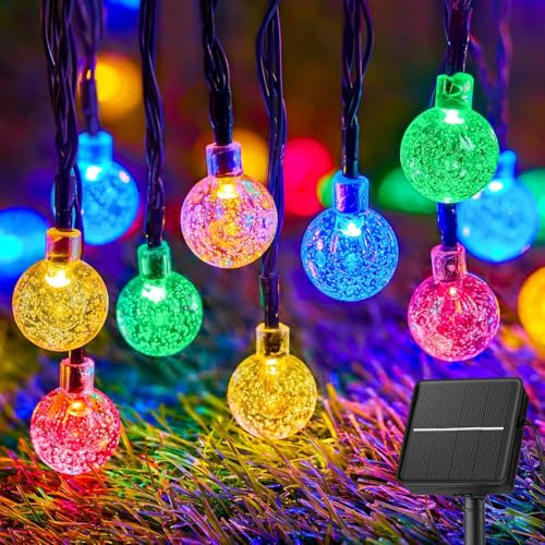 Kousee Solar Fairy Lights Outdoor, 12M/39Ft 100LED Garden Lights Solar Powered Waterproof, 8 Modes Globe String Lights for Garden, Patio, Lawn, Yard, Wedding (Multicolour)