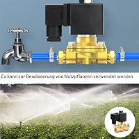 Messing Elektrisches Magnetventil,3/4" 220V AC Elektromagnetventil,Magnetventil Messing,Elektrisch Magnet Ventil,Brass Solenoid Valve Direktgesteuert für Wasser Luft Gas – Ansicht 5