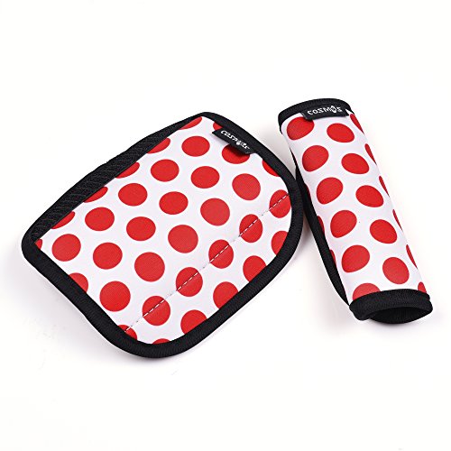Cosmos 5 Pcs Red Polka Dot Comfort Neoprene Handle Wraps / Grip / Identifier For Travel Bag Luggage Suitcase Travel Bag Laptop Computer Tote Briefcases #TOP2