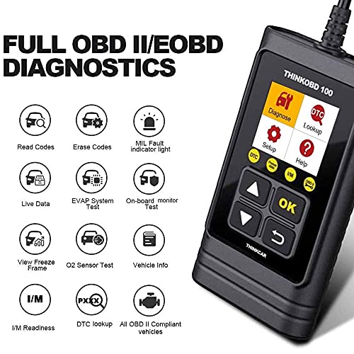 Image of THINKCAR OBD2 Scanner Diagnostic Tool, Scanner for Car with All System and 28+ Maintenance Services, Thinktool Mini Support Bidirectional Control and ECU Coding, Auto VIN and Update Free Lifetime
