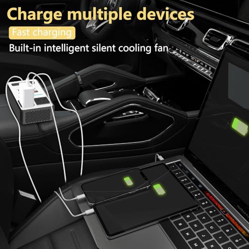 Image of 200W Car Power Inverter DC 12V to 110V AC,Cigarette Lighter Adapter Plug with [65W USB-C] /USB-Fast Charger 24W /Multiple USB /Laptop car Charger with Voltage Display