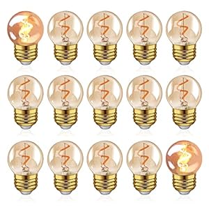 Hcnew G40 E27 LED-lamp met filament, retro Edison-gloeilamp, 1 W, gloeilamp van amberkleurig glas, 220 V voor…