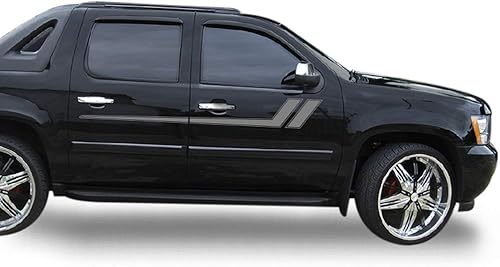 Bubbles Designs Calcomanía de vinilo con diseño de rayas para puerta, compatible con Chevrolet Avalanche 2007-2013 (gris)