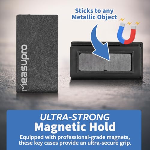Image of Magnetic Key Holder for Car 6 Pack - Under Car Spare Keys Hider Hide A Key for Your Car So You Never Lock Out Magnetic Key Plastic Boxes Store a Spare Key for Your Home Office - Rugged Black