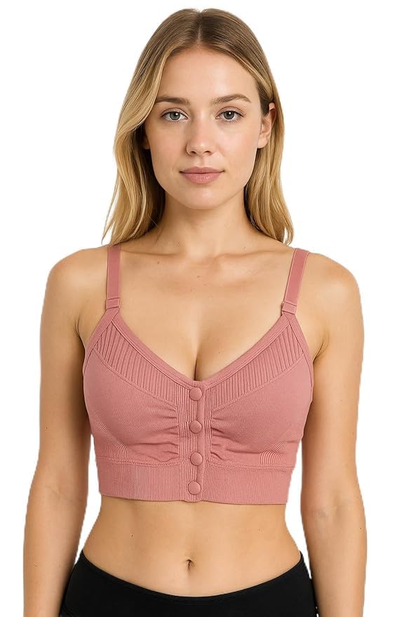 skivya Women for Maternity Nursing Bra, Front Open with Button Closure, Wirefree Padded, Seamless Inner, Pack of 1-picture-38