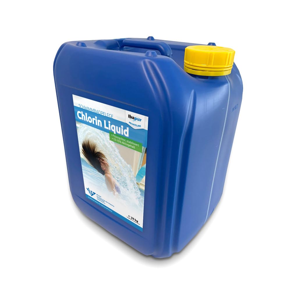 IBA 25 kg Chlorin Liquid Flüssigchlor stabilisiert 13% Aktivchlor Pool Chlor DIN