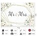 Mr & Mrs White Floral Bridal Shower Backdrop Mr Mrs Wedding Theme Photo Backgrounds 7x5ft Wedding Bride to Be Engagement Photography Backdrops Prom Party Banner Decor Party Banner Photo Booth Prop