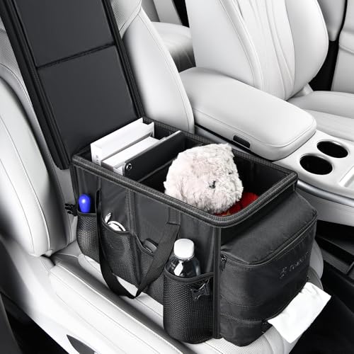 FLORICH Car Seat Organizer, Premium Backseat Car Organizer with Tray for Kids and Adults, Front Passenger Organizer with Tissue Box and Cup Holder and Mesh Pockets Waterproof