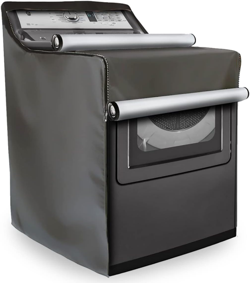 Washing Machine Cover,Washer Dryer Cover Thicker Fabric 2 Zippers Design for Convenient use.Fit Most Top Load or Front Load Washers/Dryers,All Weather Protection,Basic Gray