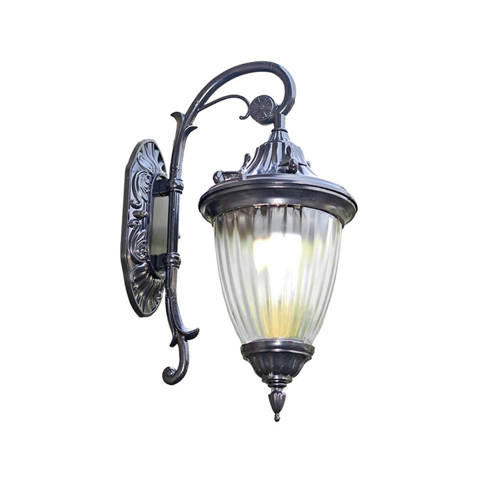 OZBMA Wall Mounted Light European Style Outdoor Lamp Waterproof Spotlights American Modern Simple Aisle Lights Creative Sconce Stair Nordic Garden Reading (Black E)