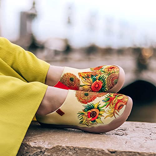 Image of UIN Women's Slip On Shoes Colorful Comfortable Lightweight Art Travel Sneakers Casual Floral Stylish Everyday Loafers