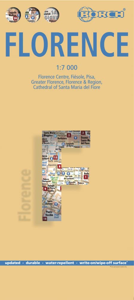 Florence: Florence Centre, Fiésole, Pisa, Greater Florence, Florence & Region, Cathedral of Santa Maria del Fiore (Borch Map)