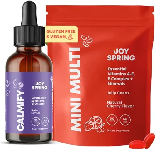 Joyspring Magnesium Citrate Liquid - Magnesium Supplements for Kids and Jelly Bean Vitamins, Kids Multivitamin Gummies with A, C, D, E, B6 & B12