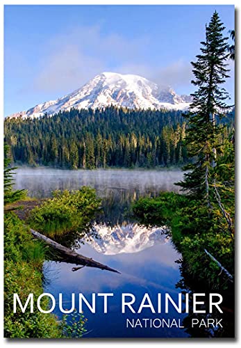 Imán decorativo Mount Rainier 2.5 x 3.5 pulgadas miniatura 1