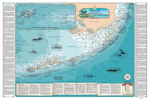 Sealake Products Three Florida Keys Charts (Original, Shipwrecks, and Lighthouses) - Save 10%