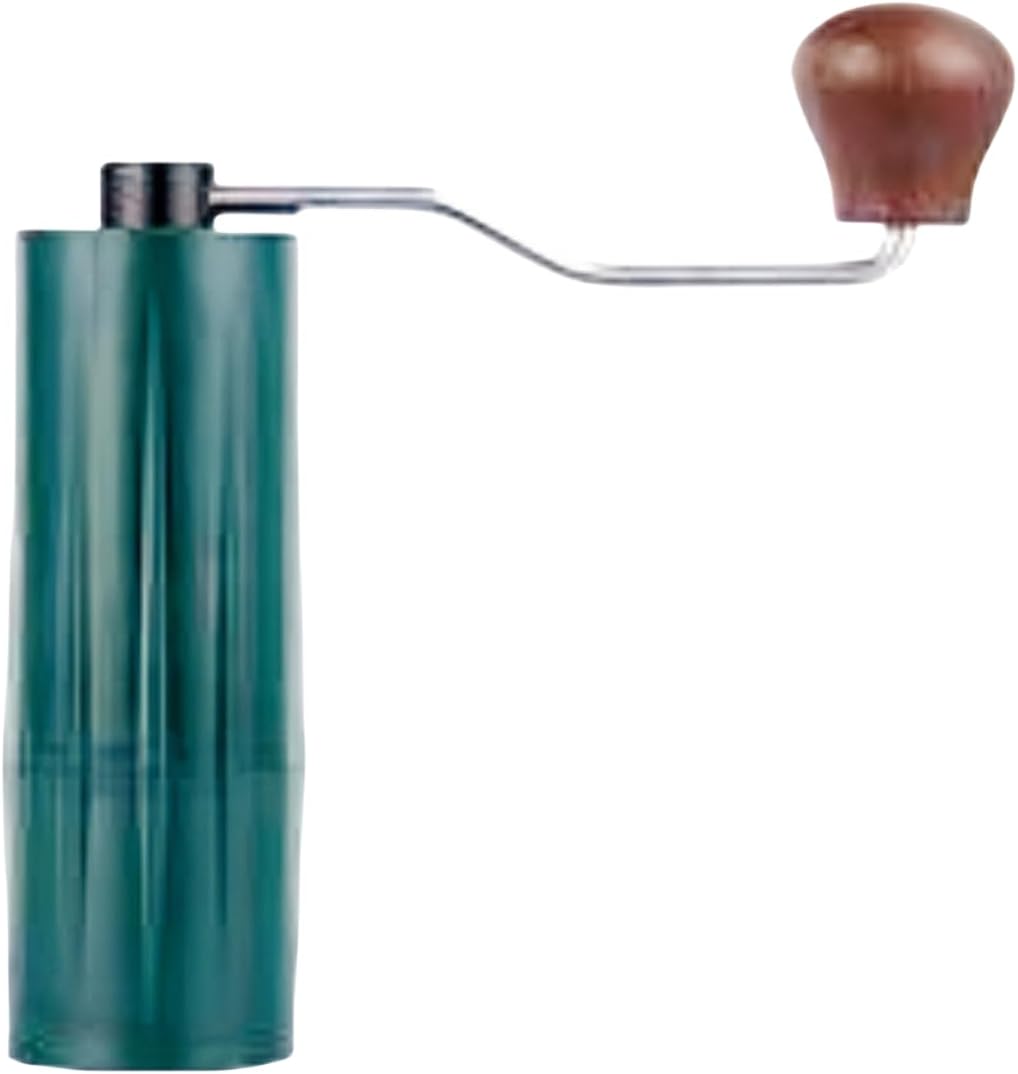 ABS Coffee Grinder American Home Coffee Grinder Stainless Steel Core Grinder Coffee Machine Hand Grinder Outdoor Portable Grinder CNC Precision Steel Grinder (Avocado green)
