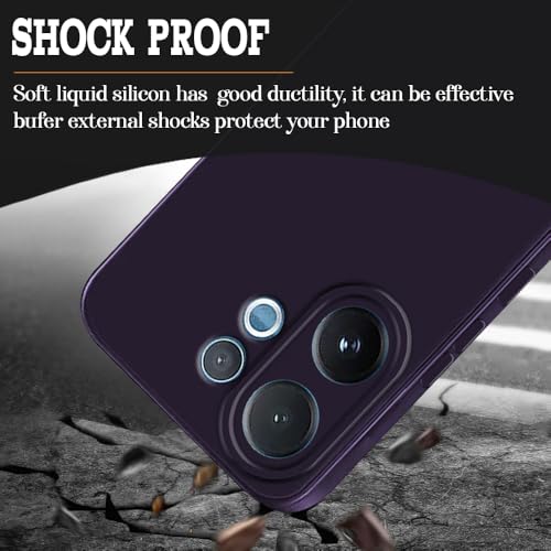 Image of Back Cover for Vivo V60 5G / V60e 5G / T4 Pro 5G | Full Camera Protection | Premium Liquid Silicon Case | Flexible Bumper Case for Vivo V60 5G / V60e 5G / T4 Pro 5G (Dark Purple)