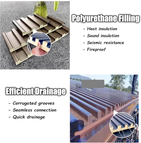 Paneles de aluminio para cubiertas de 15cm y 1.45m de largo, aislados y conectables 5